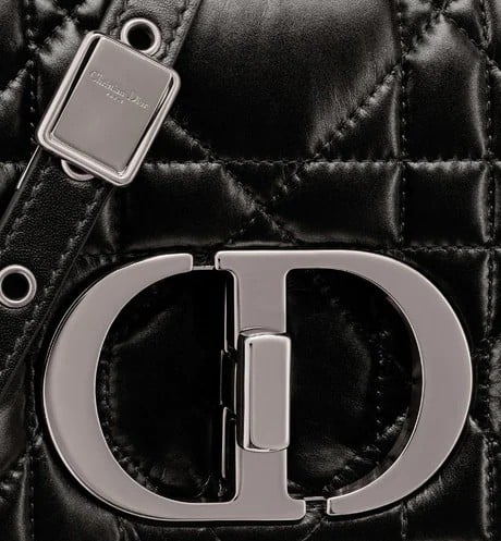 SMALL DIOR CARO BAG Black Quilted Macrocannage Calfskin - DHB49 - 6