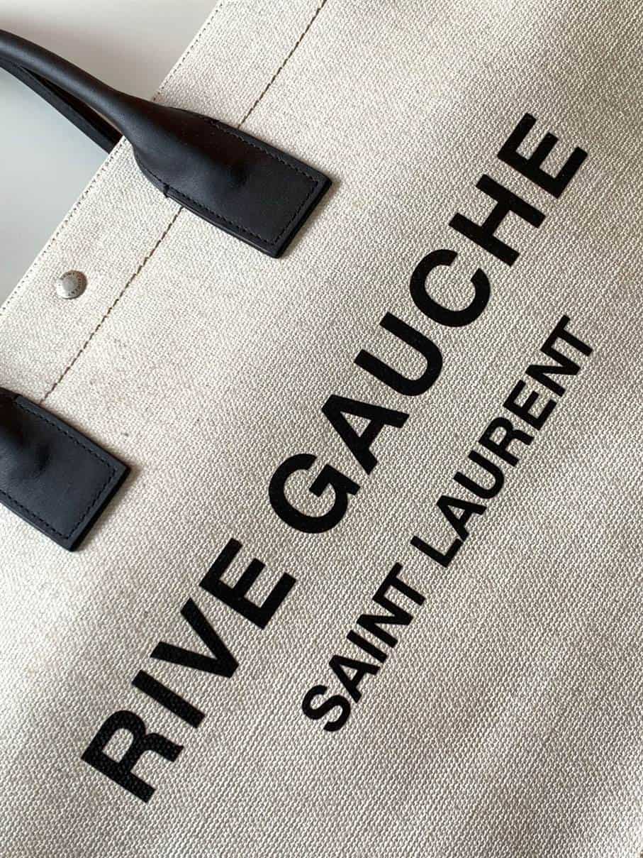 Rive Gauche Tote Bag In Linen And Leather - YPS16 - 10