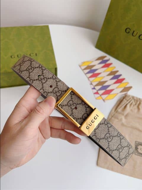 Gucci GG belt with rectangular buckle - BELT27 - 7