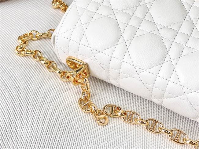 Medium Dior Caro Bag Ivory Supple Cannage Calfskin - DHB26 - 7