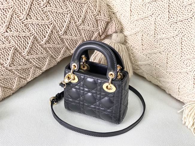 Micro Lady Dior Bag Black Cannage Lambskin - DHB29 - 6