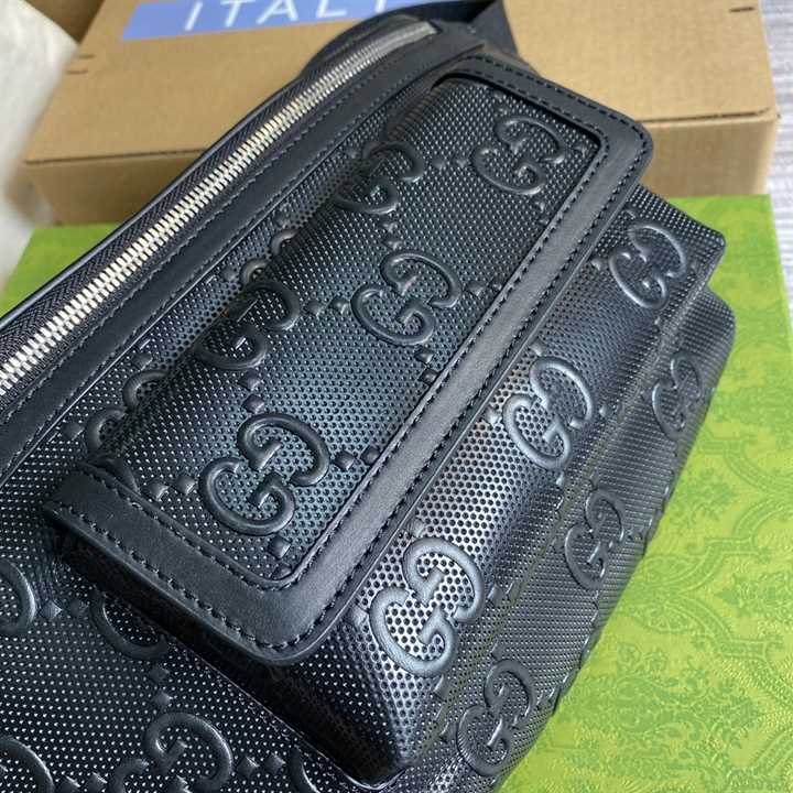 Gucci Black GG Embossed Belt Bag - GBB004 - 10