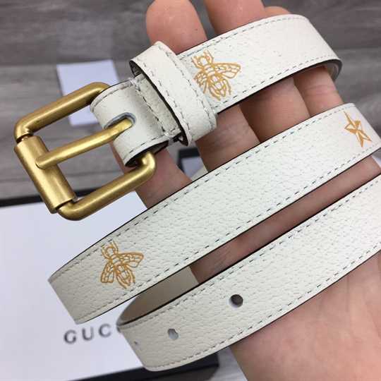 Gucci Belt With Bees And Stars Print In Leather - BPR004 - 7