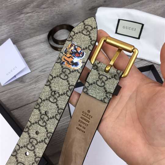 Gucci Tiger Print GG Supreme Belt - BPR010 - 7