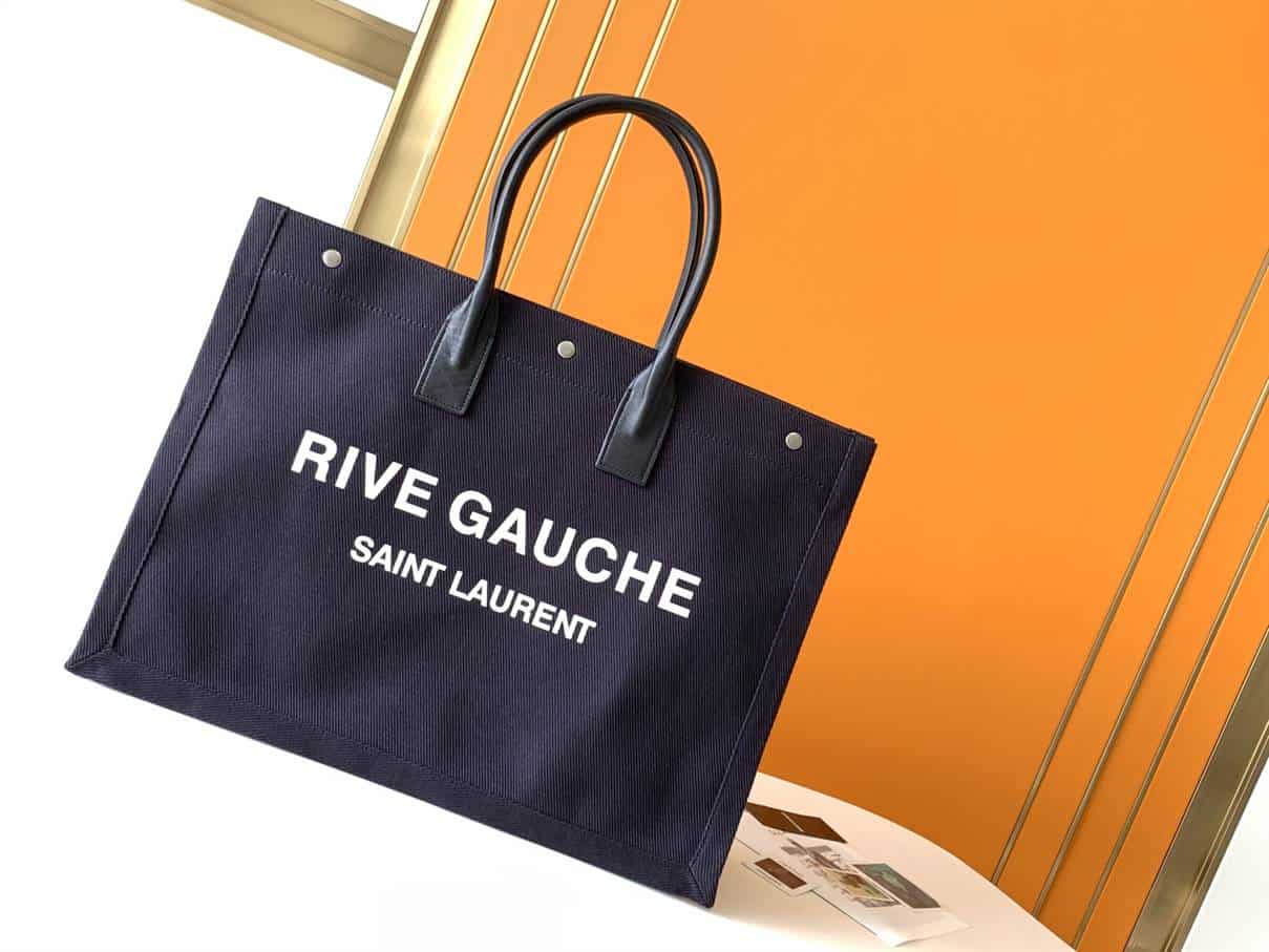 Rive Gauche Tote Bag In Linen And Leather - YPS17 - 2