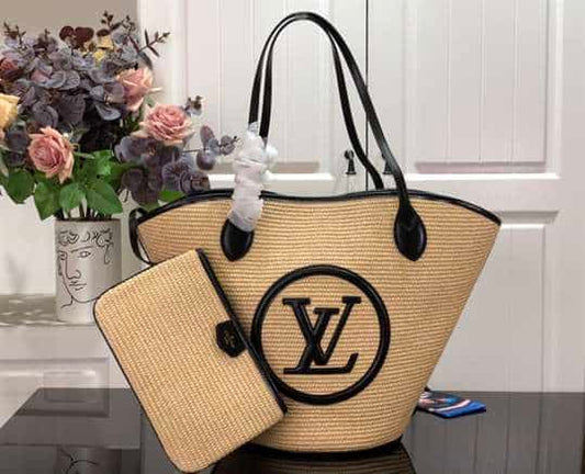Louis Vuitton Black Synthetic Knitted Raffia Shoulder Bag - LTB549 - 1