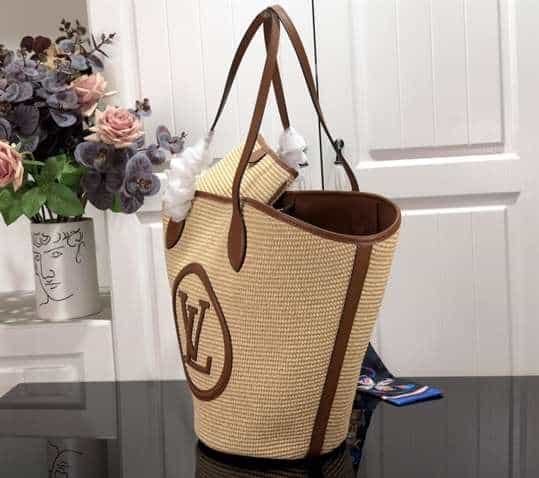 Louis Vuitton Caramel Brown Synthetic Knitted Raffia Shoulder Bag - LTB550 - 8