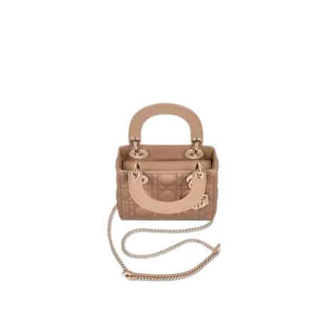 MINI LADY DIOR BAG Nude Patent Cannage Calfskin - DHB126 - 2