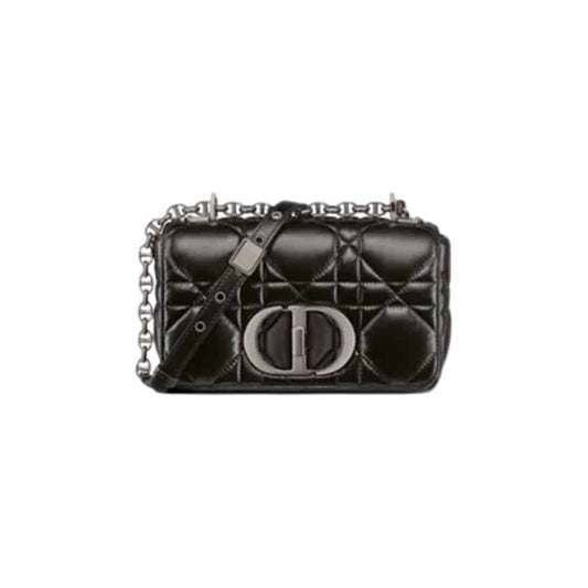 SMALL DIOR CARO BAG Black Quilted Macrocannage Calfskin - DHB49 - 1