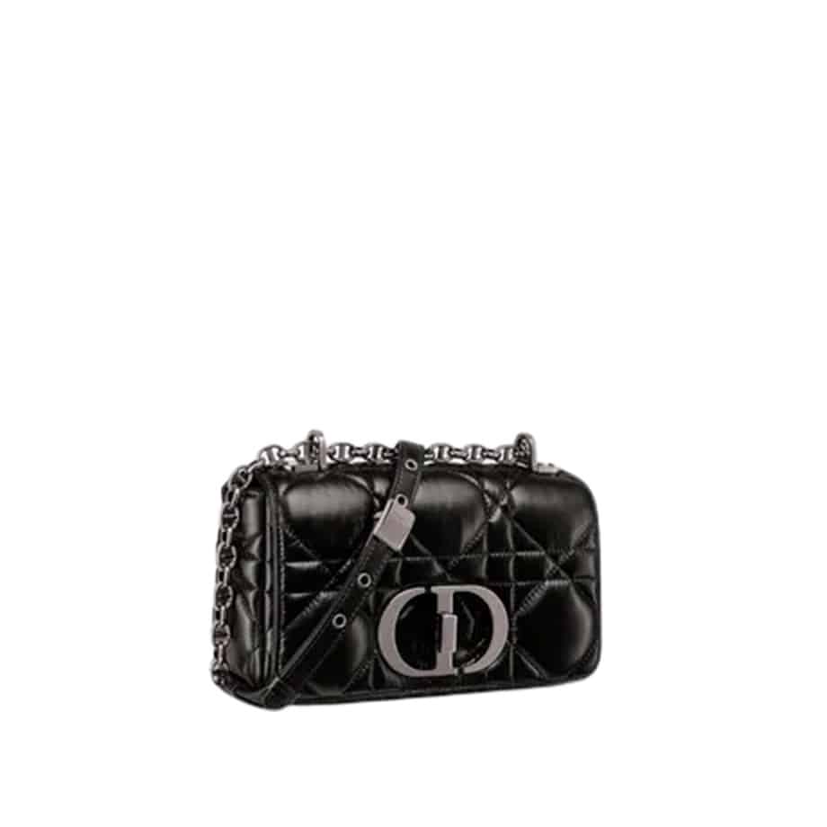 SMALL DIOR CARO BAG Black Quilted Macrocannage Calfskin - DHB49 - 2