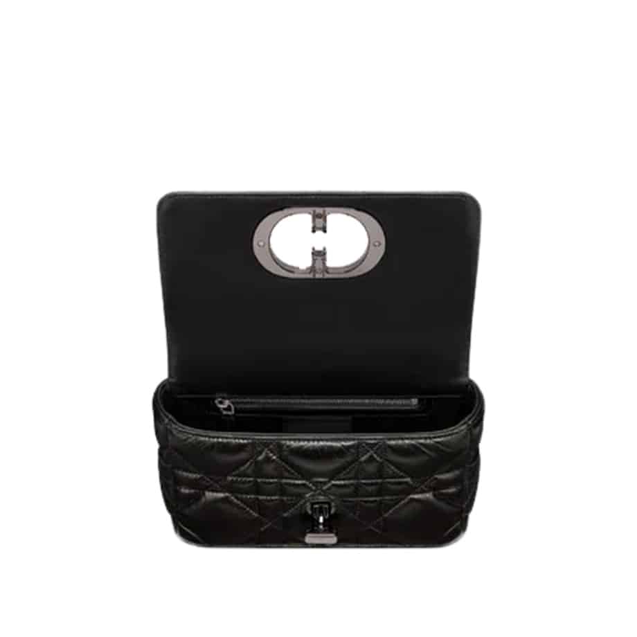 SMALL DIOR CARO BAG Black Quilted Macrocannage Calfskin - DHB49 - 3