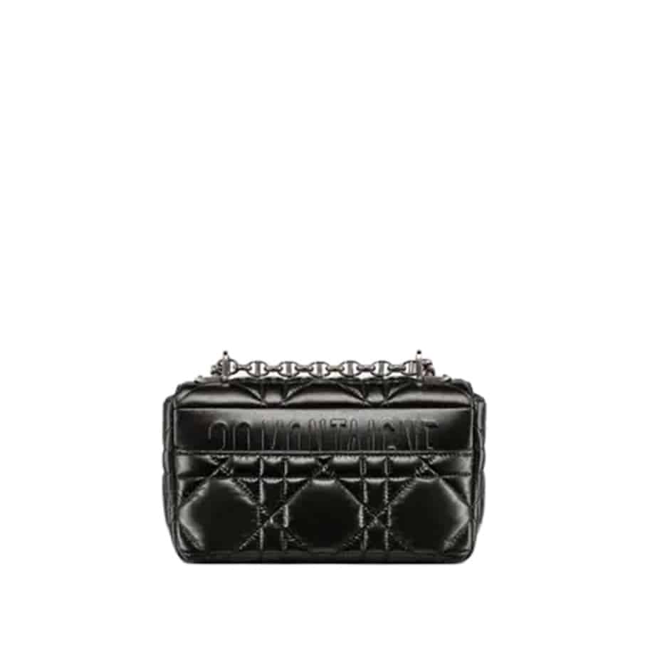 SMALL DIOR CARO BAG Black Quilted Macrocannage Calfskin - DHB49 - 5
