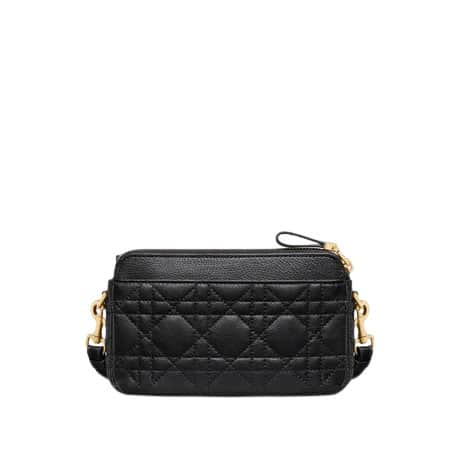 DIOR CARO POUCH Black Supple Cannage Calfskin - DHB09 - 5