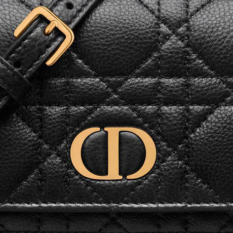 DIOR CARO POUCH Black Supple Cannage Calfskin - DHB09 - 6