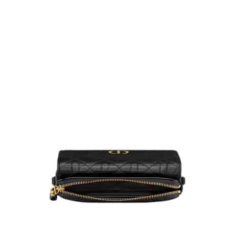 DIOR CARO POUCH Black Supple Cannage Calfskin - DHB09 - 7