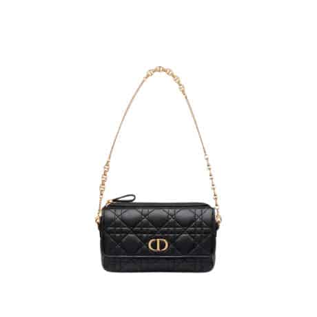 DIOR CARO POUCH Black Supple Cannage Calfskin - DHB09 - 8