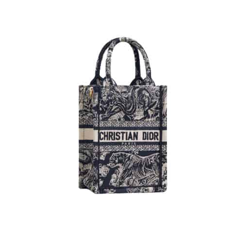 MINI DIOR BOOK TOTE PHONE BAG Blue Toile de Jouy Reverse Embroidery - DHB107 - 2