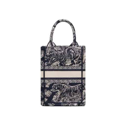 MINI DIOR BOOK TOTE PHONE BAG Blue Toile de Jouy Reverse Embroidery - DHB107 - 4