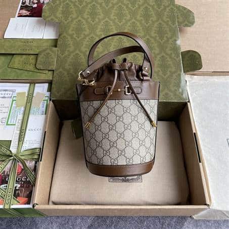 Gucci Beige 1955 Horsebit Small GG Bucket Bag - GMB93 - 5
