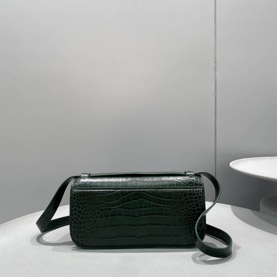 Women'S Gossip Small Bag In Extra Supple Crocodile Embossed Calfskin In Forest Green - BHB03 - 2
