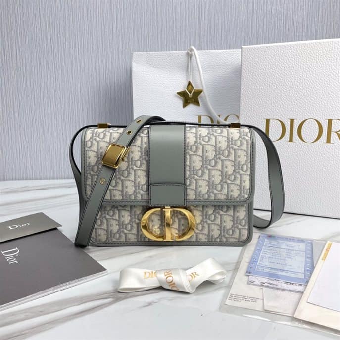 30 Montaigne Bag Gray Dior Oblique Jacquard - DHB039 - 1