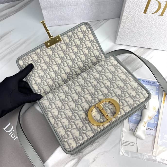 30 Montaigne Bag Gray Dior Oblique Jacquard - DHB039 - 6