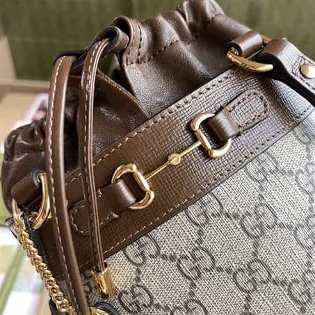 Gucci Beige 1955 Horsebit Small GG Bucket Bag - GMB93 - 6