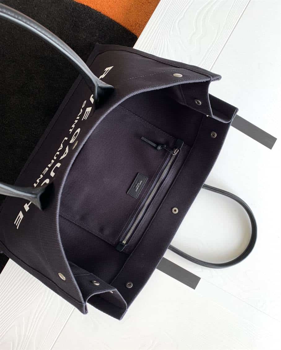 Rive Gauche Tote Bag In Linen And Leather - YPS17 - 5