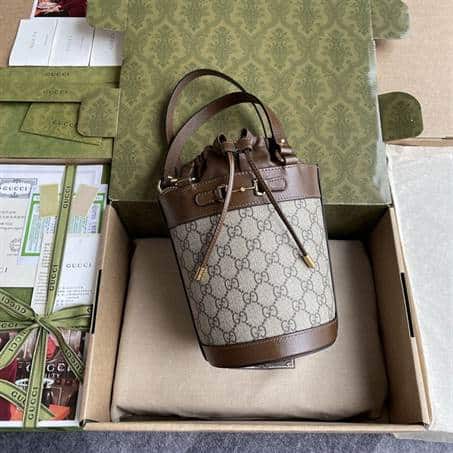 Gucci Beige 1955 Horsebit Small GG Bucket Bag - GMB93 - 2