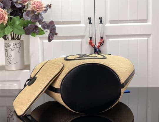 Louis Vuitton Black Synthetic Knitted Raffia Shoulder Bag - LTB549 - 6