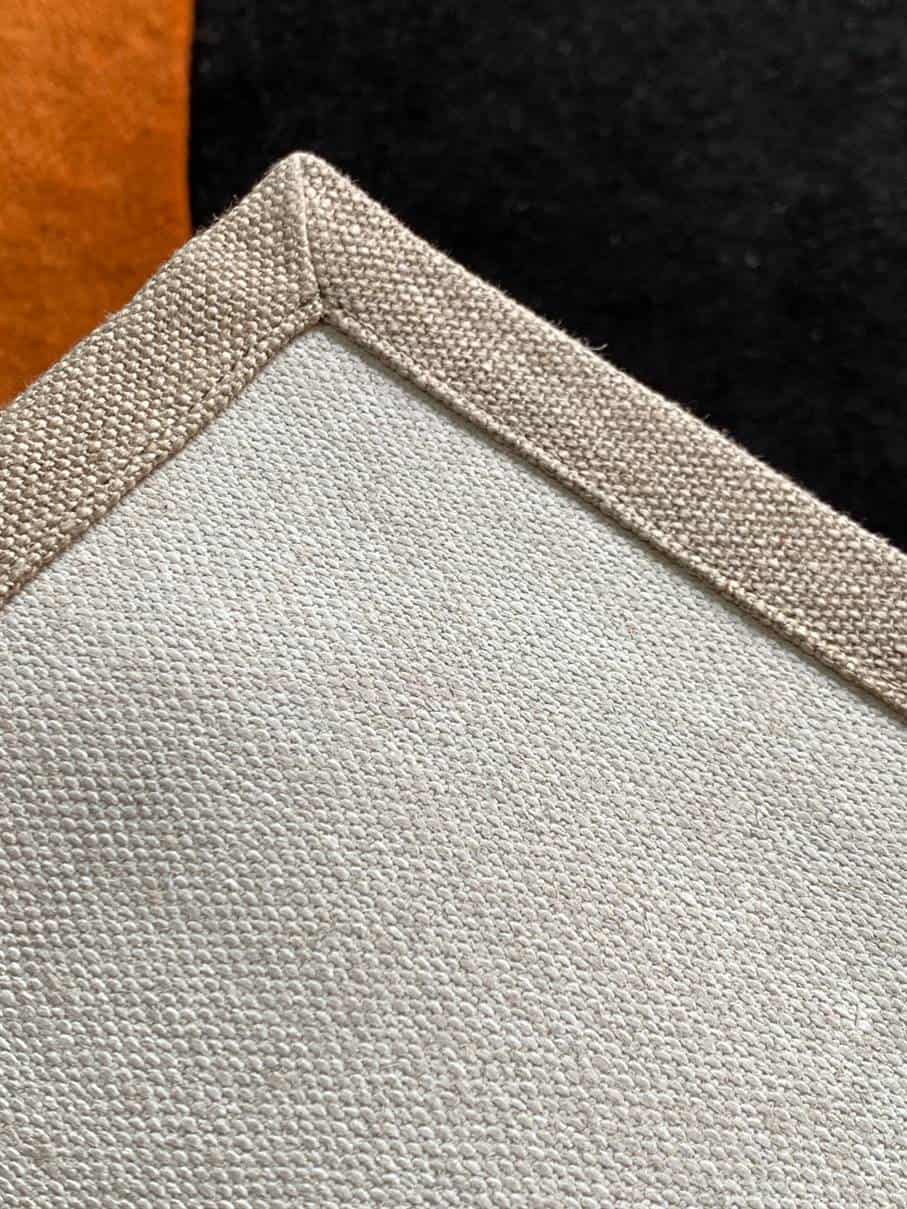 Rive Gauche Tote Bag In Linen And Leather - YPS16 - 6