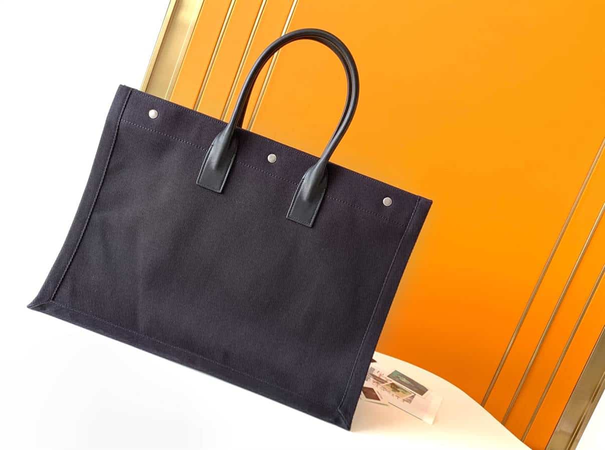 Rive Gauche Tote Bag In Linen And Leather - YPS17 - 3