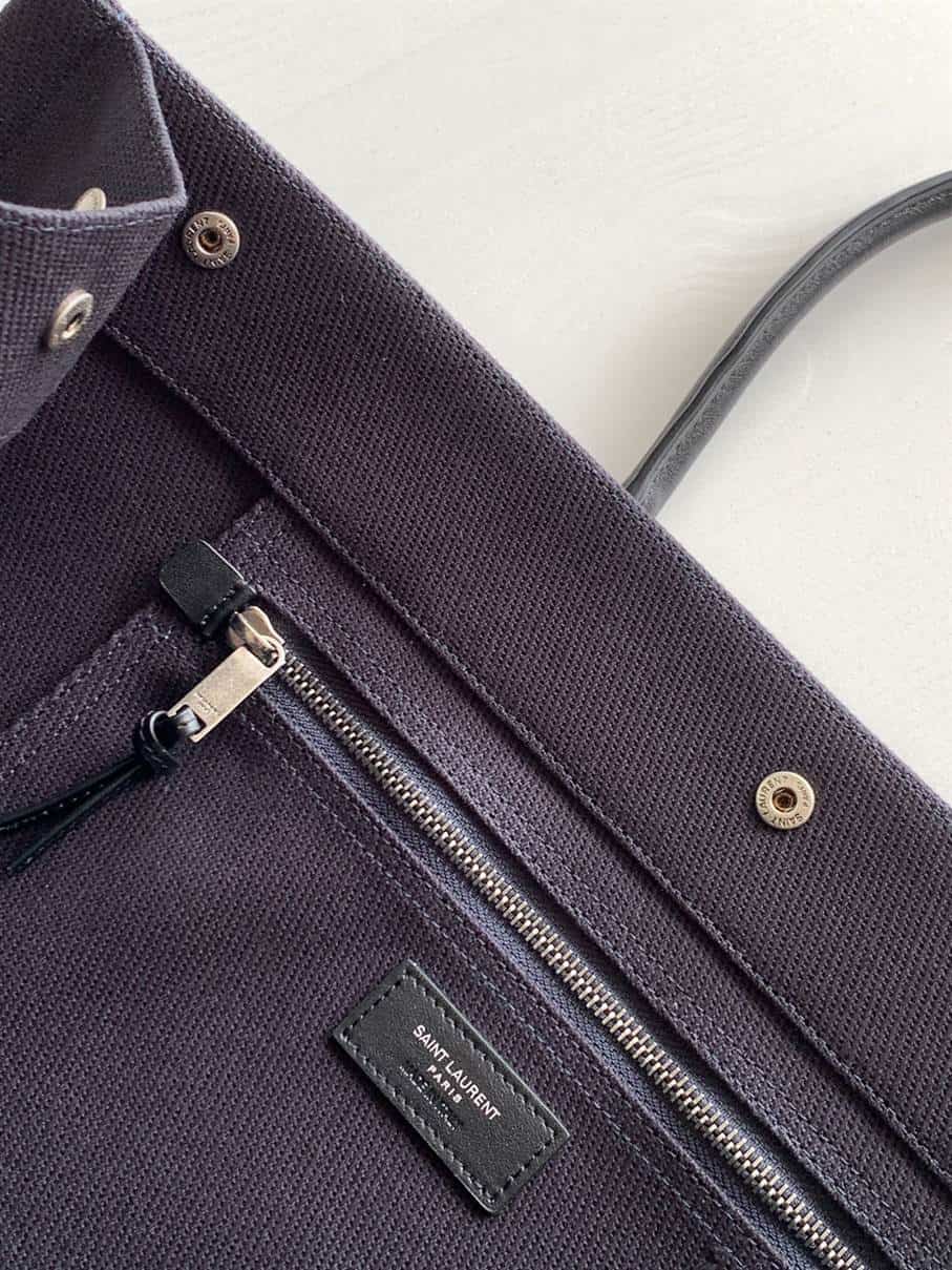 Rive Gauche Tote Bag In Linen And Leather - YPS17 - 6