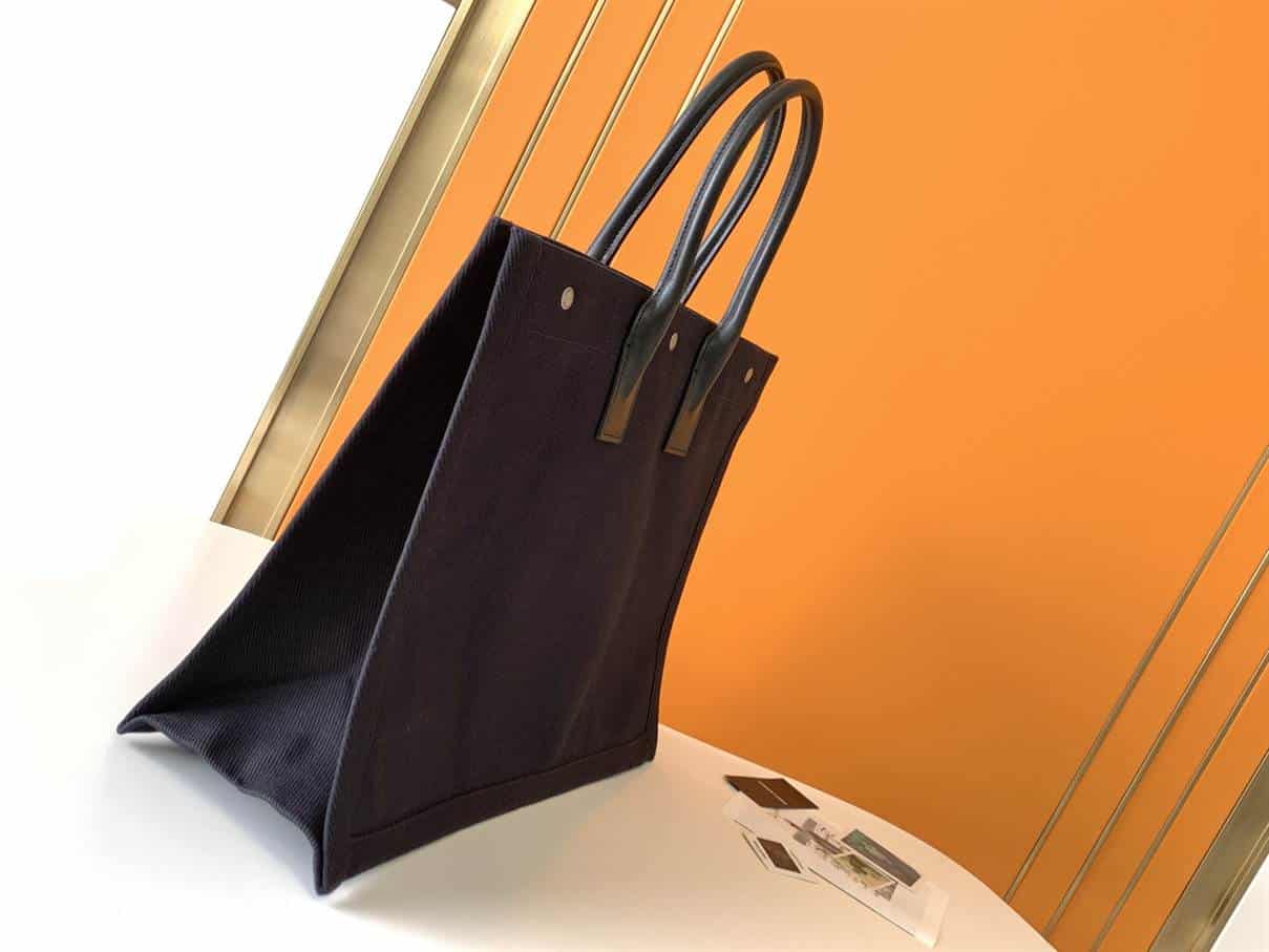 Rive Gauche Tote Bag In Linen And Leather - YPS17 - 7