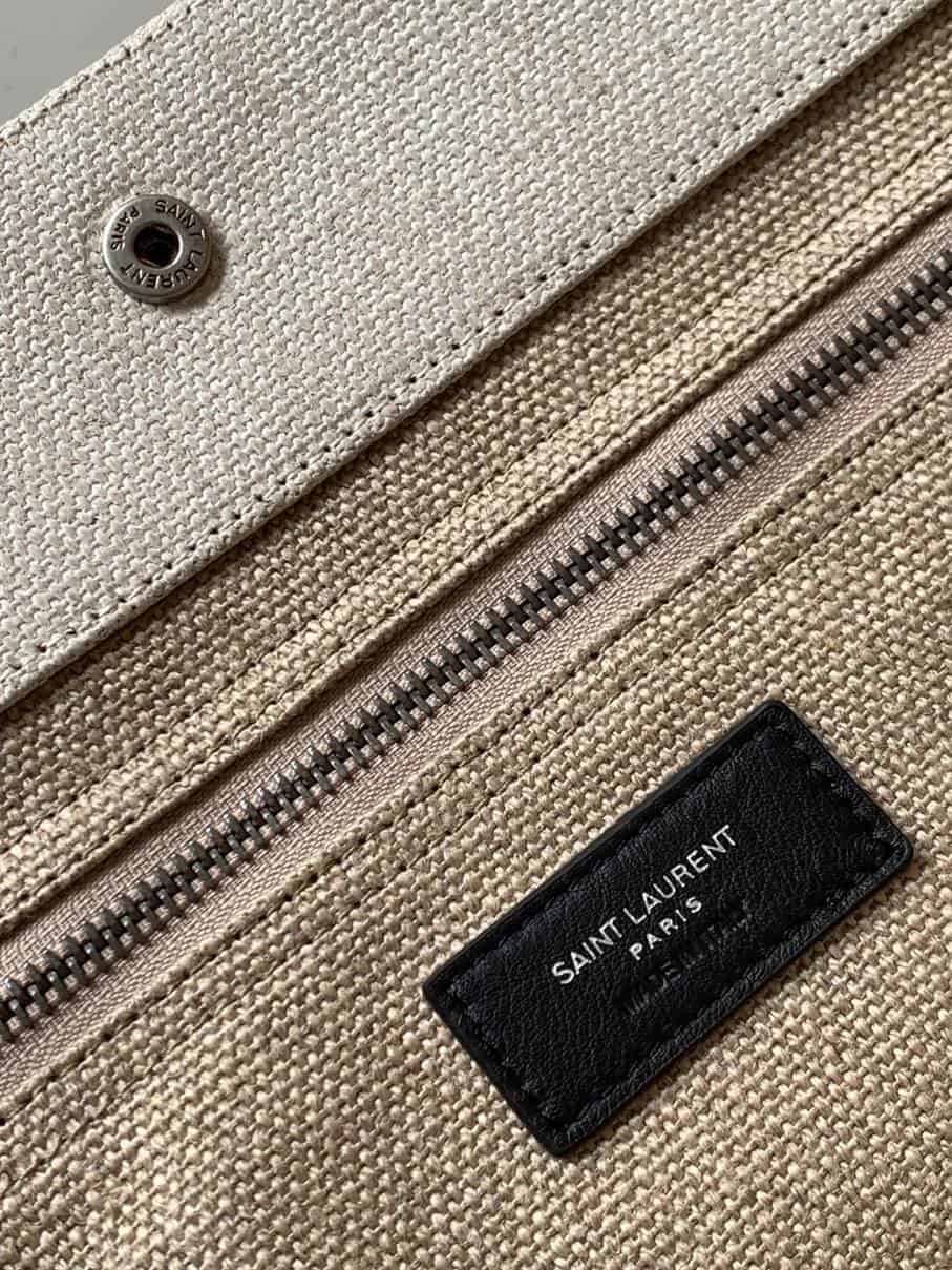 Rive Gauche Tote Bag In Linen And Leather - YPS16 - 9