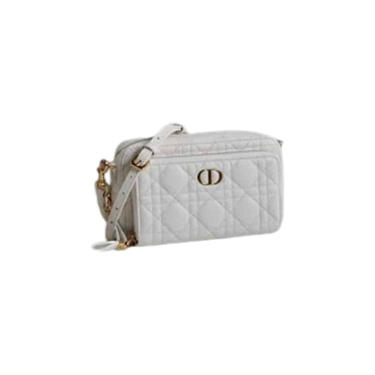 Dior Caro Double Pouch White Supple Cannage Calfskin - DHB10 - 1