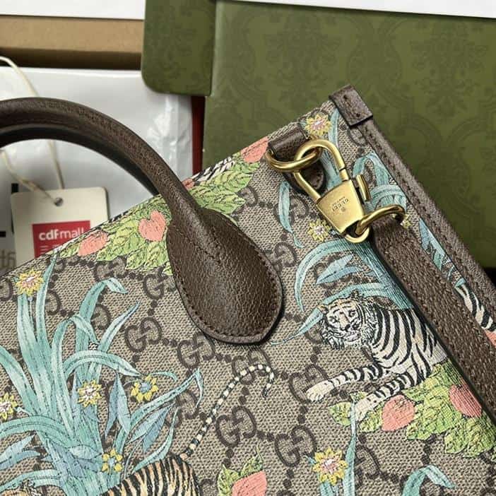 GG Small Tote Bag Brown Blue - GTB198 - 4