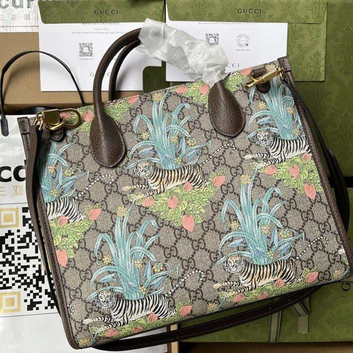GG Small Tote Bag Brown Blue - GTB198 - 2