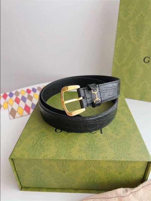 Gucci Caiman belt with crystal Horsebit - BEL19 - 2