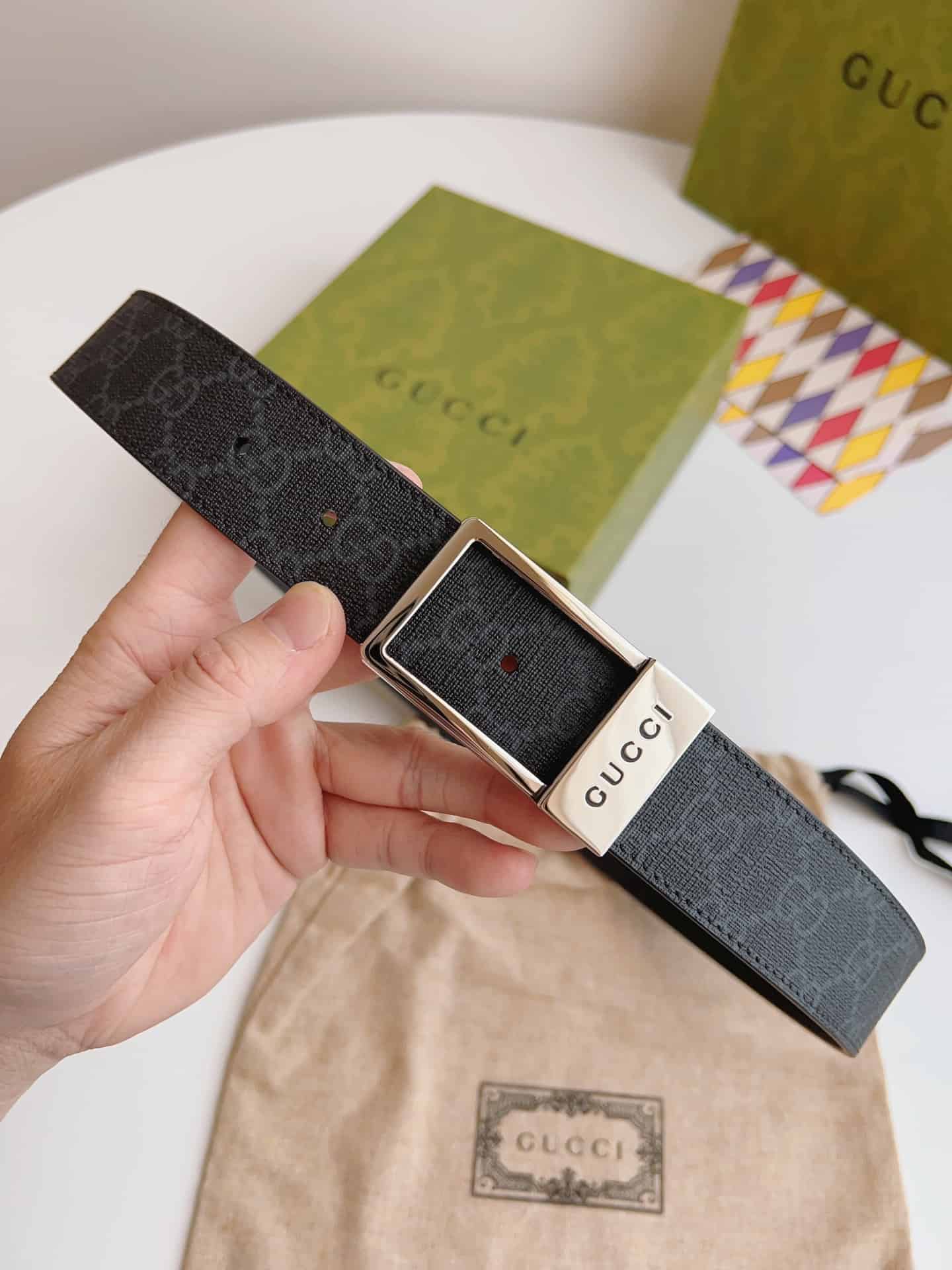 Gucci GG belt with rectangular buckle - BELT28 - 4