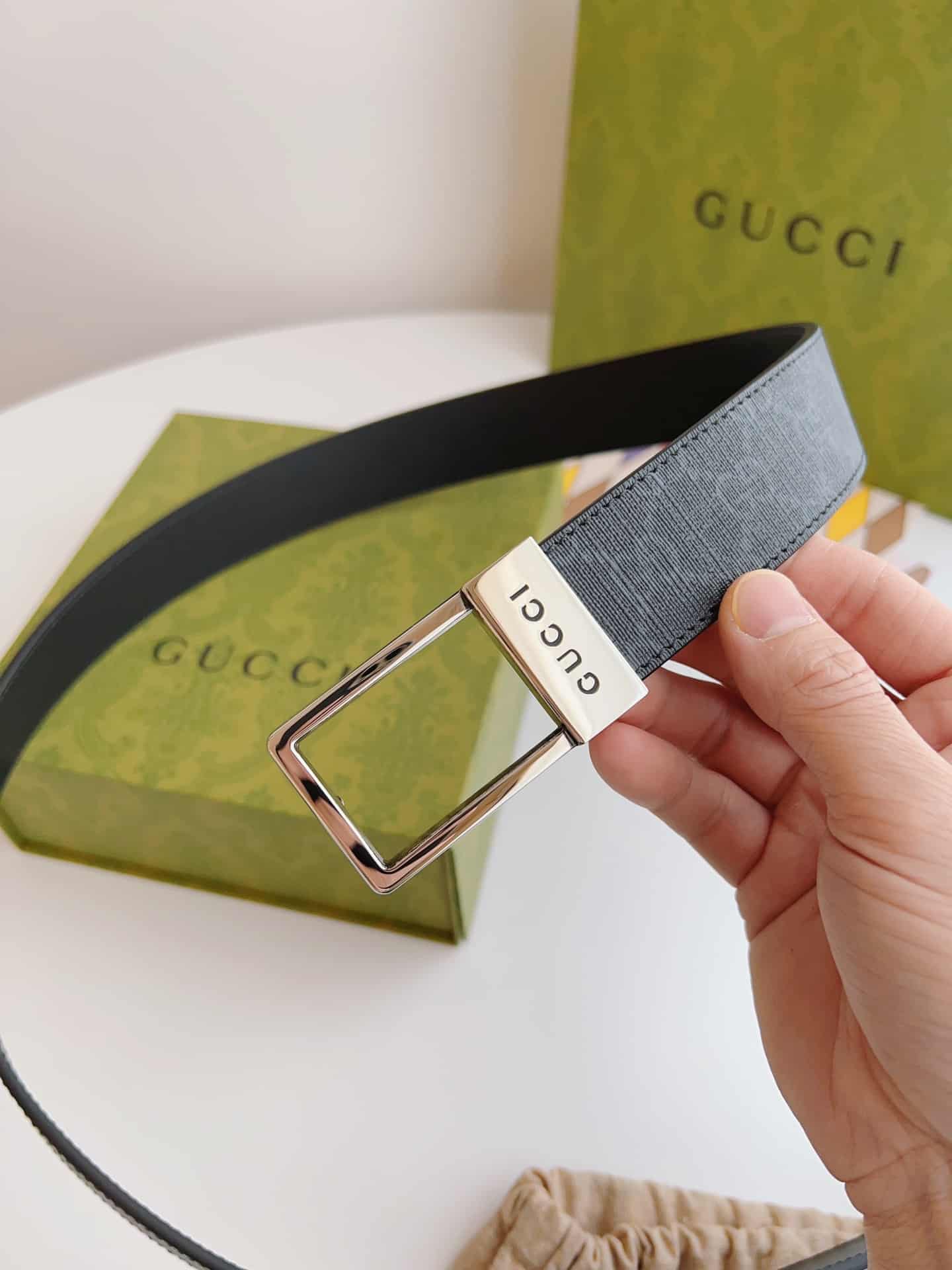 Gucci GG belt with rectangular buckle - BELT28 - 6