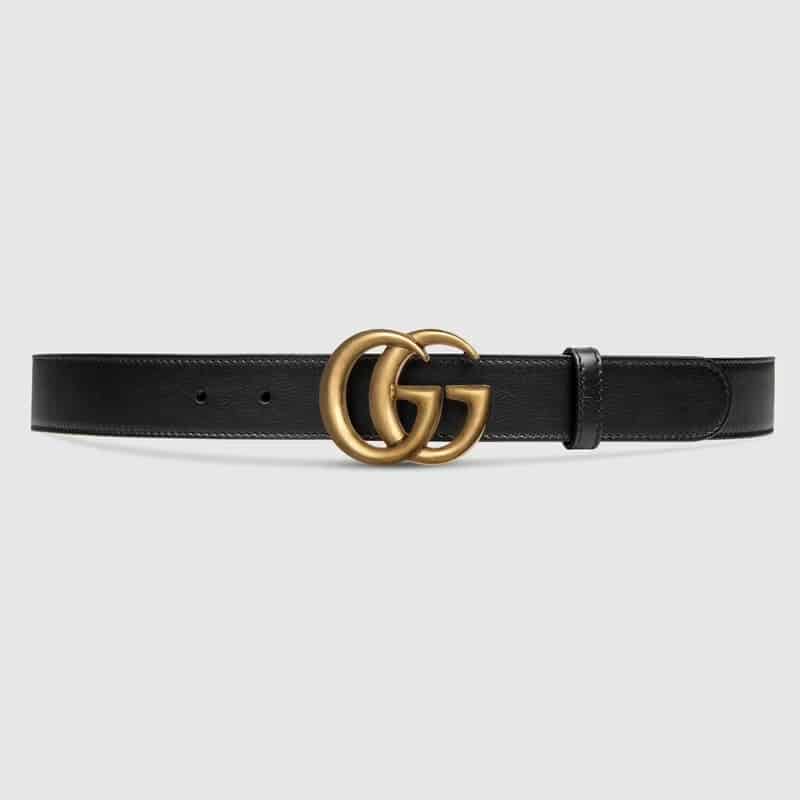 Leather Belt With Double G Buckle - BELT39 - 1