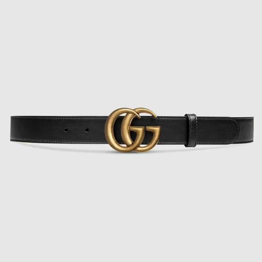 Leather Belt With Double G Buckle - BELT39 - 1
