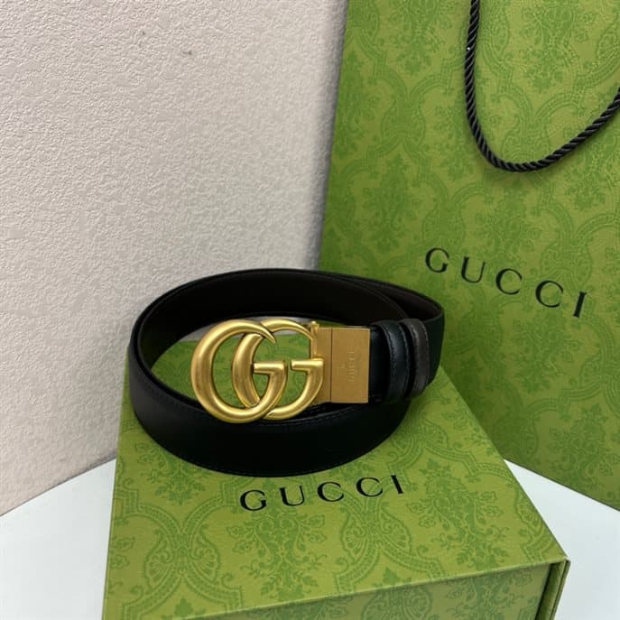 Leather Belt With Double G Buckle - BELT39 - 2