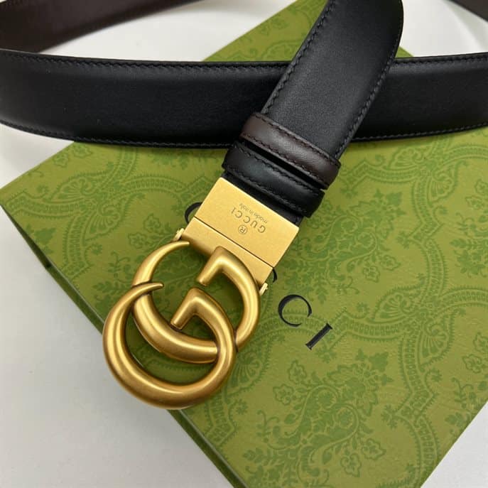 Leather Belt With Double G Buckle - BELT39 - 4