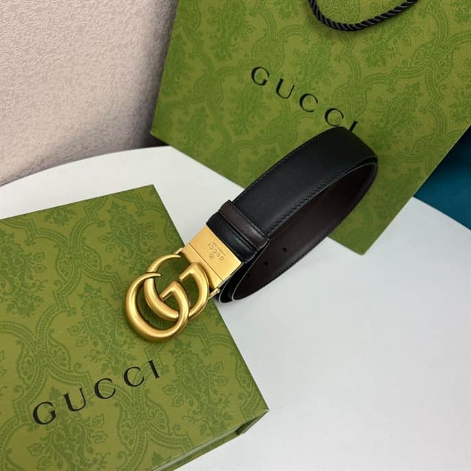 Leather Belt With Double G Buckle - BELT39 - 5