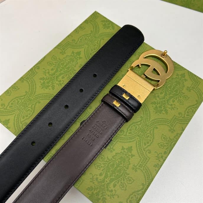 Leather Belt With Double G Buckle - BELT39 - 6