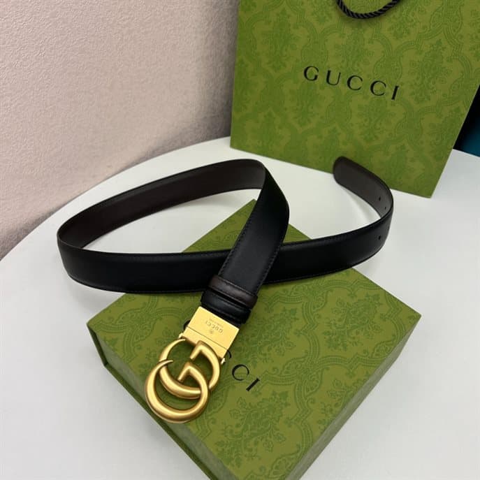 Leather Belt With Double G Buckle - BELT39 - 7