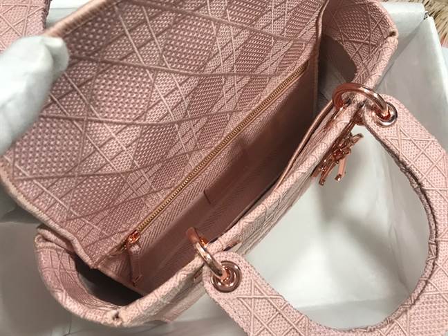 MEDIUM LADY D-LITE BAG Bois de Rose Cannage Embroidery - DHB47 - 7