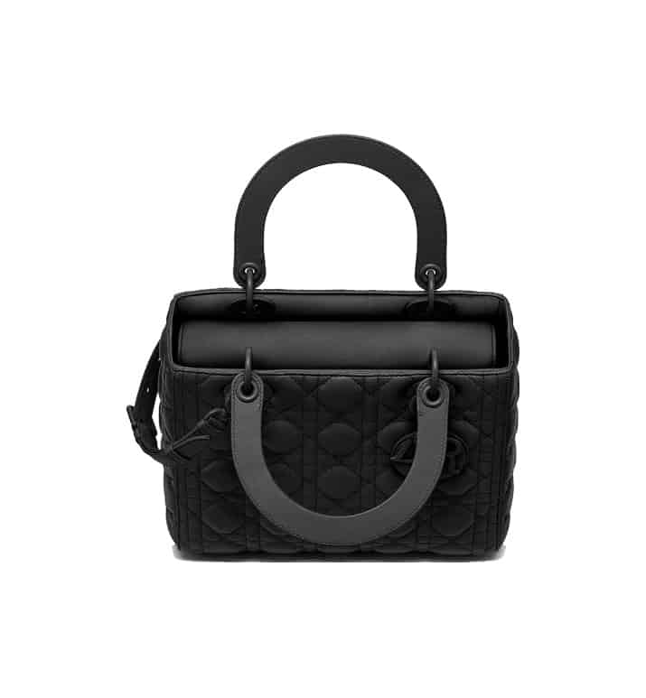 MEDIUM ULTRAMATTE LADY DIOR BAG Black Ultramatte Cannage Calfskin - DHB43 - 3